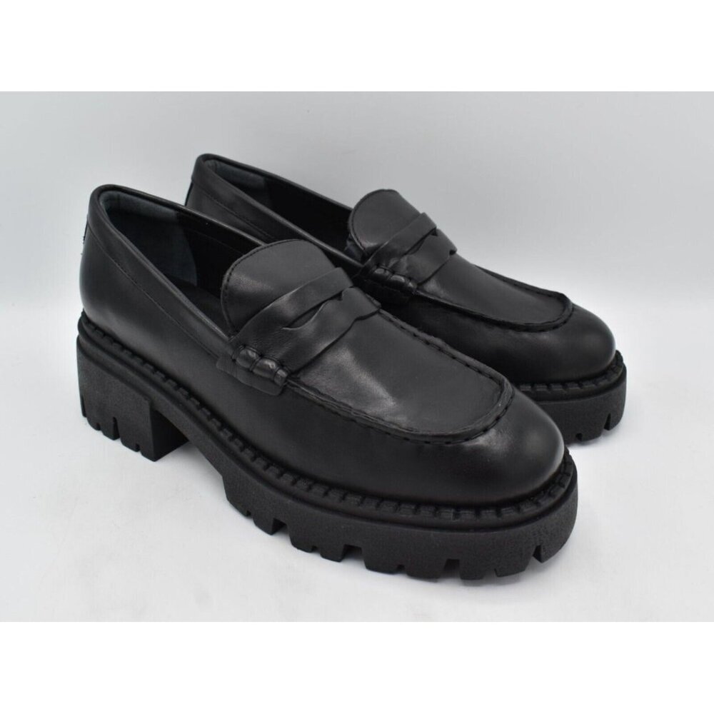Free People Womens Size EU 41 US 10 Lyra Lugged Black Leather Loafers Shoes‎